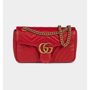 Gucci Borsa GG Marmont Small Matelasse Bag Hibiscus Red